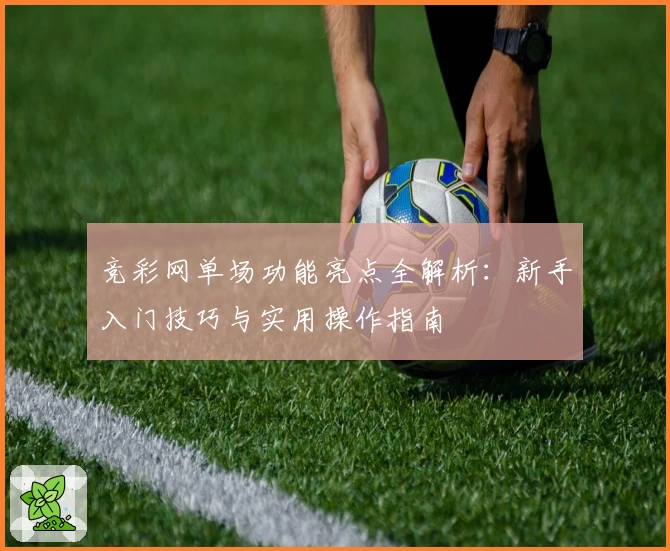 竞彩网单场功能亮点全解析:新手入门技巧与实用操作指南